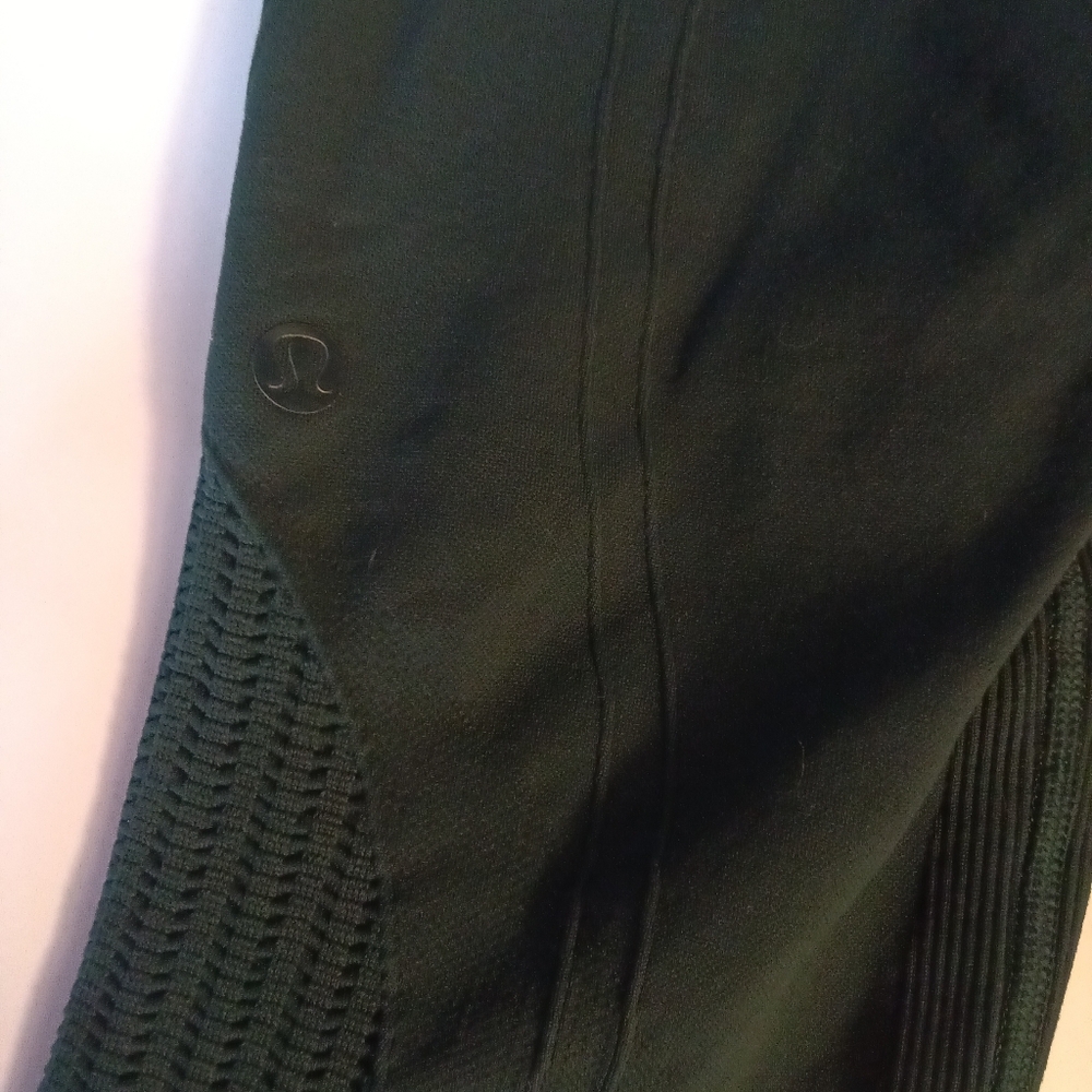 Lululemon Athletica Flow And Go Crop Leggings Deep Green - Picture 7 of 9